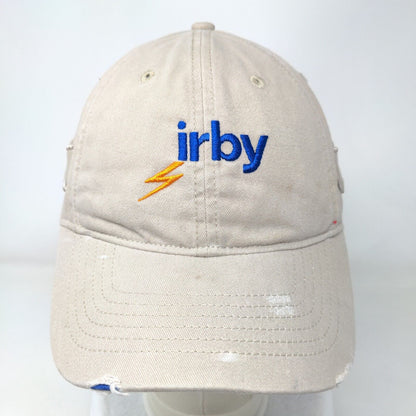 Irby Strapback Hat Tan One Size Adjustable Embroidered Distressed Geiger