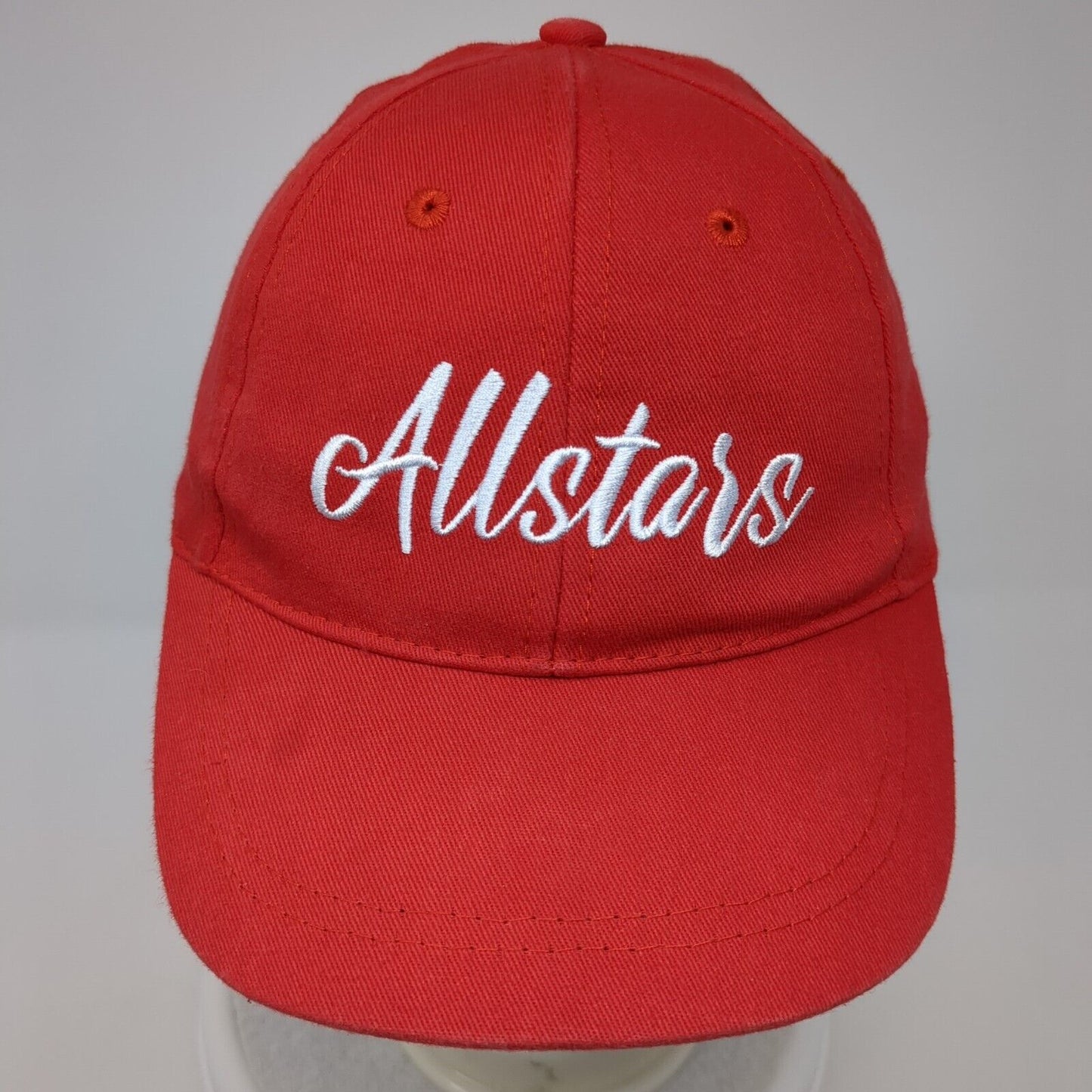 Allstars Snapback Hat Red One Size Adjustable Embroidered Vented Holes 6 Panel