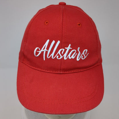 Allstars Snapback Hat Red One Size Adjustable Embroidered Vented Holes 6 Panel