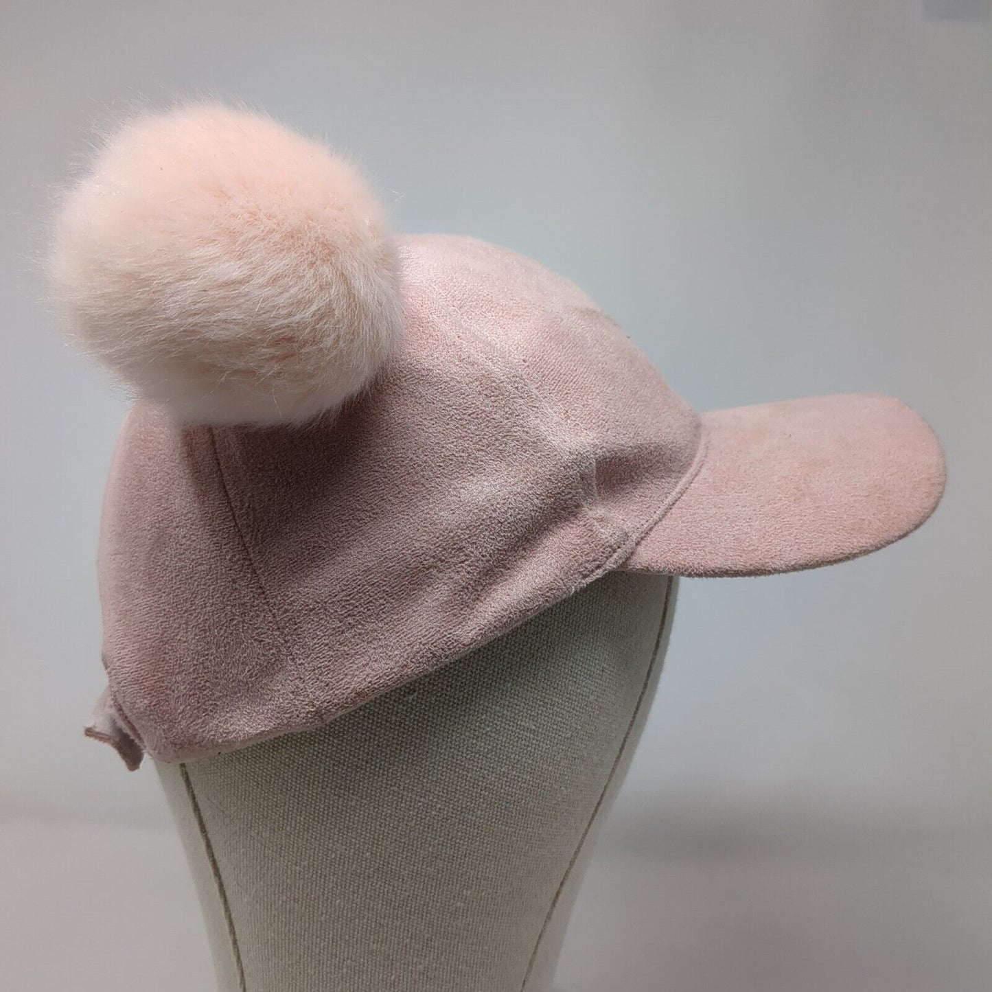 David And Young Strapback Pom Pom Hat Pink OSFM Adjustable Solid Blank