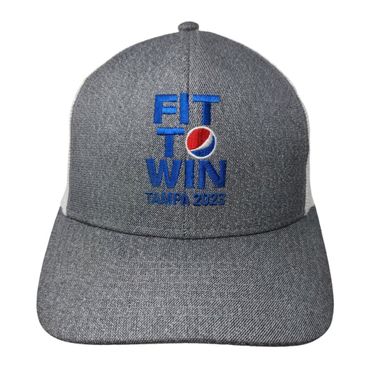 Fit To Win Tampa 2023 Pepsi Snapback Mesh Back Trucker Hat Gray OSFM