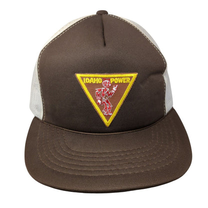 Idaho Power Snapback Trucker Hat Brown One Size Adjustable Mesh Back YoungAn