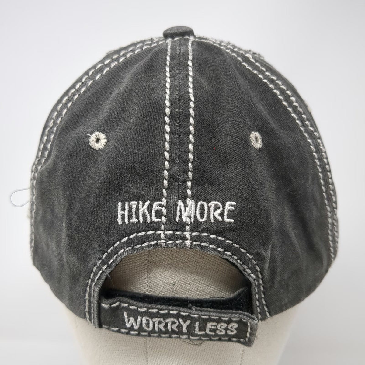 4350 District Baseball Cap Gray OSFM Hike More Worry Less Hiking Mountain Hat