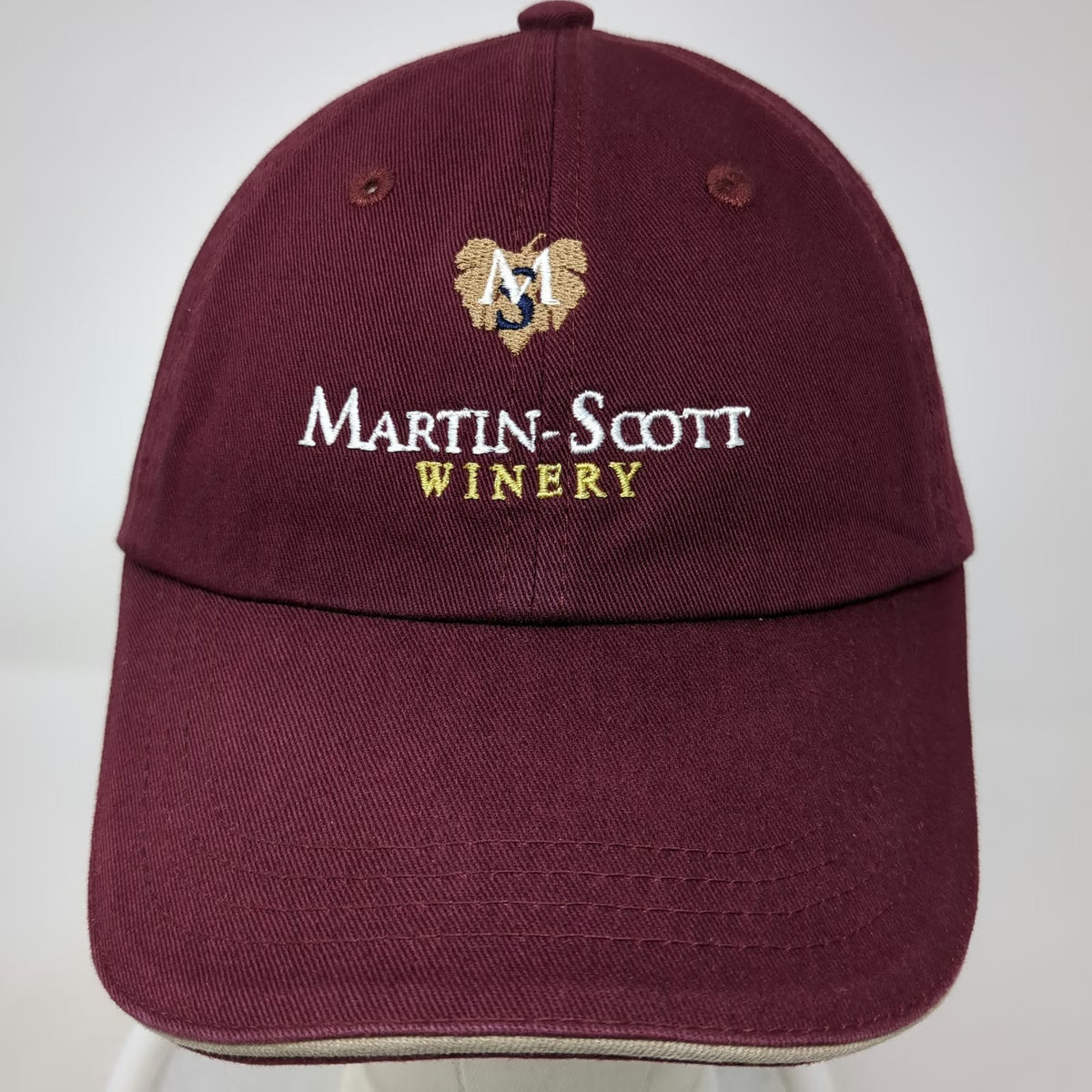 Port Authority Baseball Cap Red One Size Martin-Scott Winery Sandwich Brim Hat