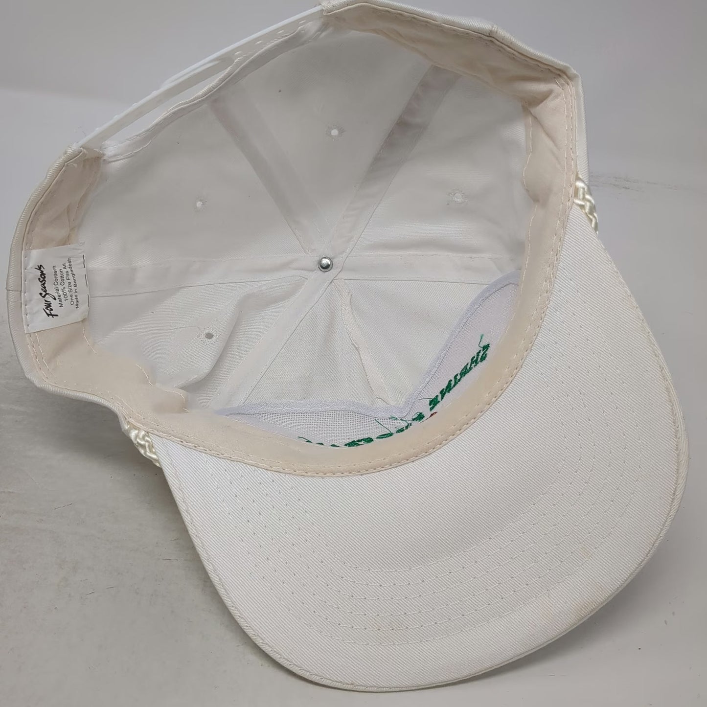 Four Seasons Trucker White One Size Hat Shrine Football NH VT Rope Snapback