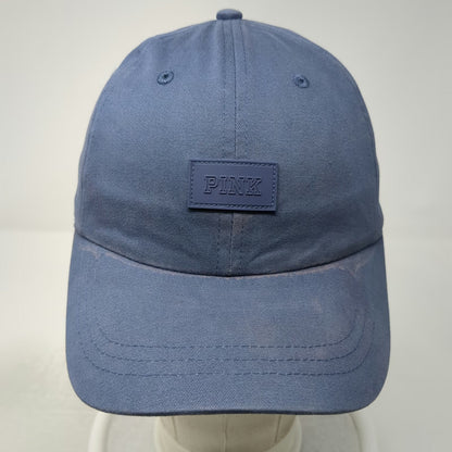 PINK Victoria's Secret Baseball Cap Blue OSFM Slideback Cotton Logo Strap Hat