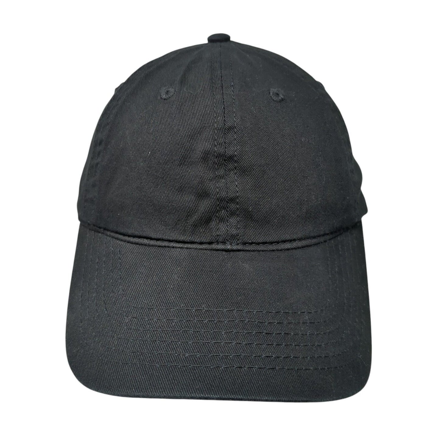 BIG X Strapback Hat Black One Size Adjustable Vented Holes 6 Panel Blank Cotton