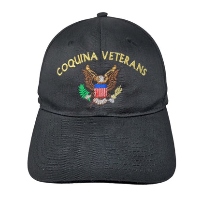 Coquina Veterans Snapback Hat Black One Size Embroidered Adjustable