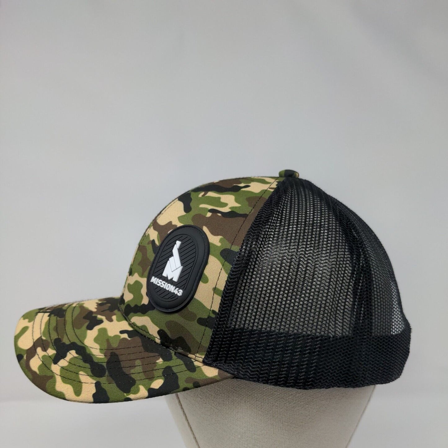 Mission43 Patch Snapback Mesh Back Trucker Hat Camo One Size 6 Panel