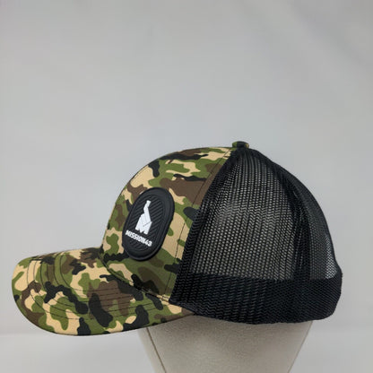 Mission43 Patch Snapback Mesh Back Trucker Hat Camo One Size 6 Panel