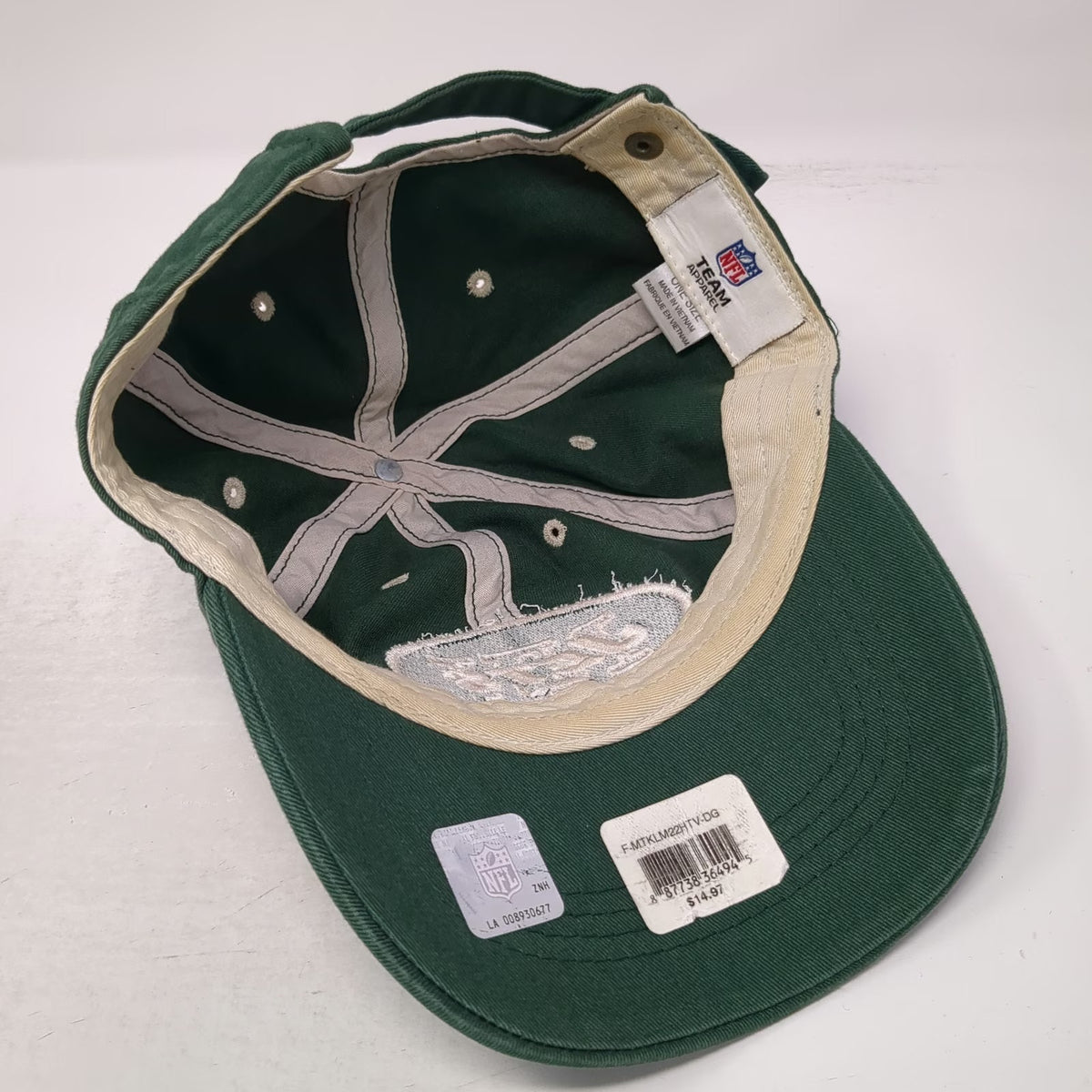 NFL Team Apparel New York Jets Green One Size Cap Hat Side Brim Logo Embroidery