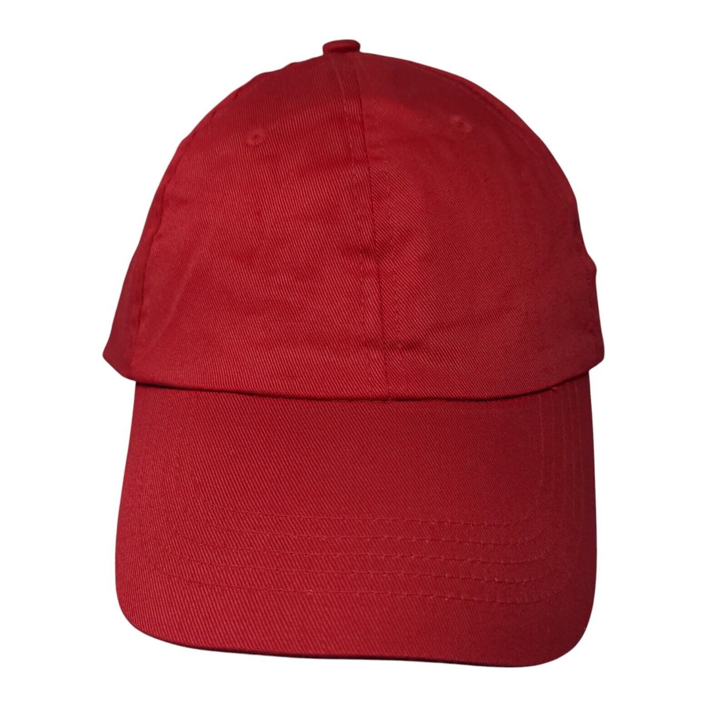 Unbranded Strapback Hat Red One Size Adjustable Solid Blank 6 Panel P