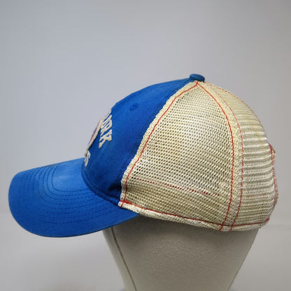 New York Giants NFL Reebok Trucker Hat Blue Beige Red One Size Snapback Mesh