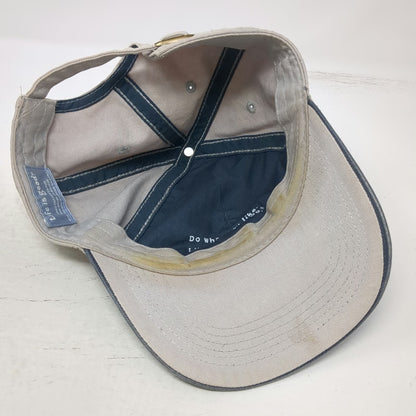 Life is Good Baseball Cap Gray Beige One Size Slideback Frayed Patch Logo Hat