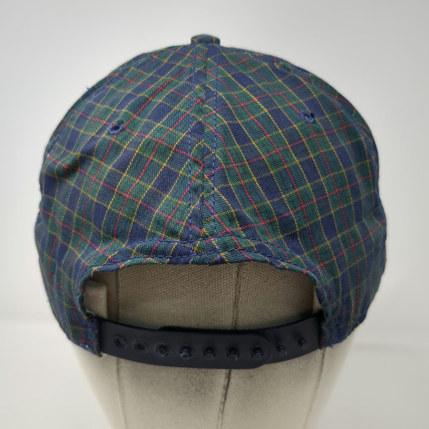 Crable Sportswear Snapback Blue OS PSU Plaid Gold Embroidery Hat Grey Vintage