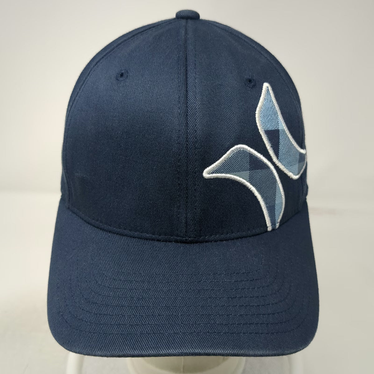 Hurley Baseball Cap Blue One Size Embroidered Plaid Icon Underbrim Flexfit Hat
