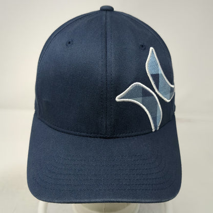 Hurley Baseball Cap Blue One Size Embroidered Plaid Icon Underbrim Flexfit Hat