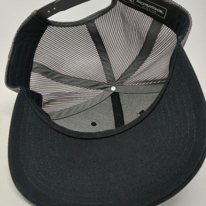 Richardson 112 Trucker Hat Black One Size Komatsu Blue Logo Mesh Back Snapback