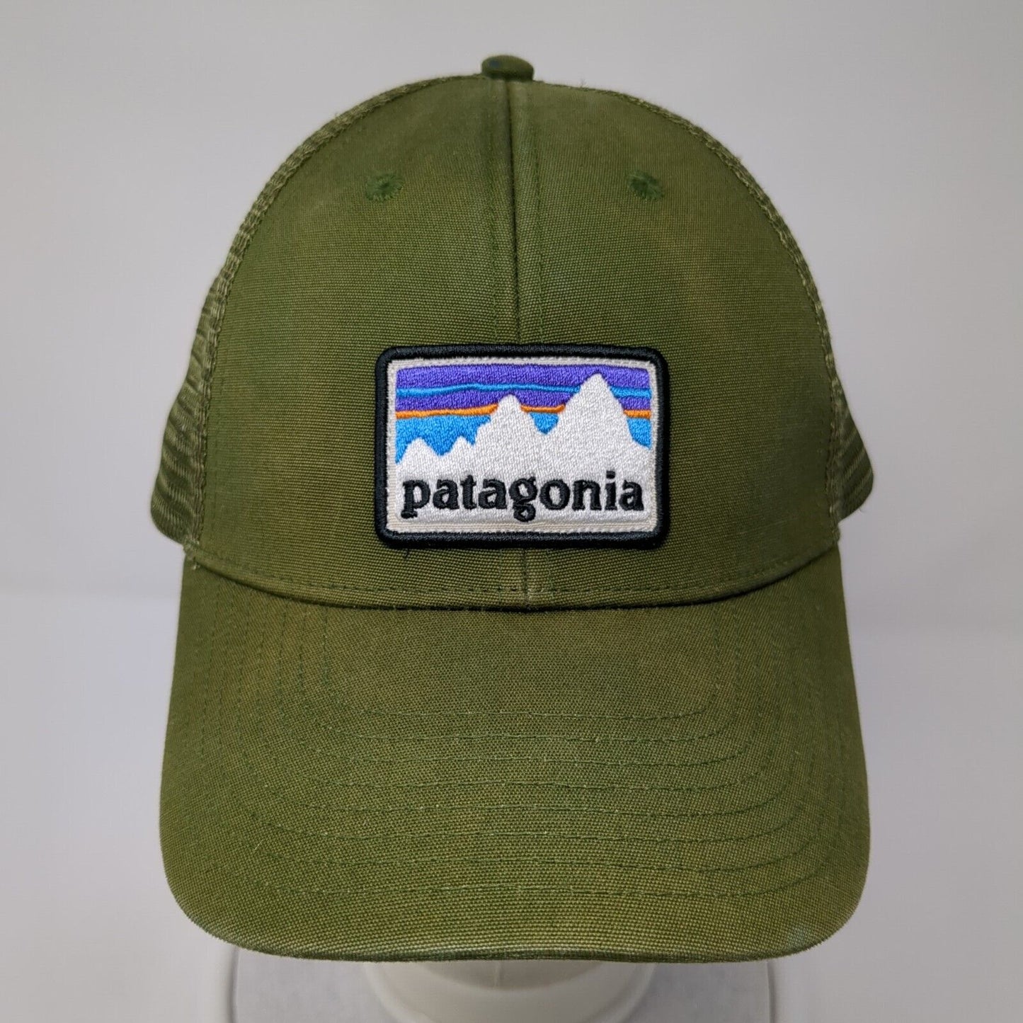Patagonia Mountain Patch Snapback Trucker Hat Green One Size Mesh Back