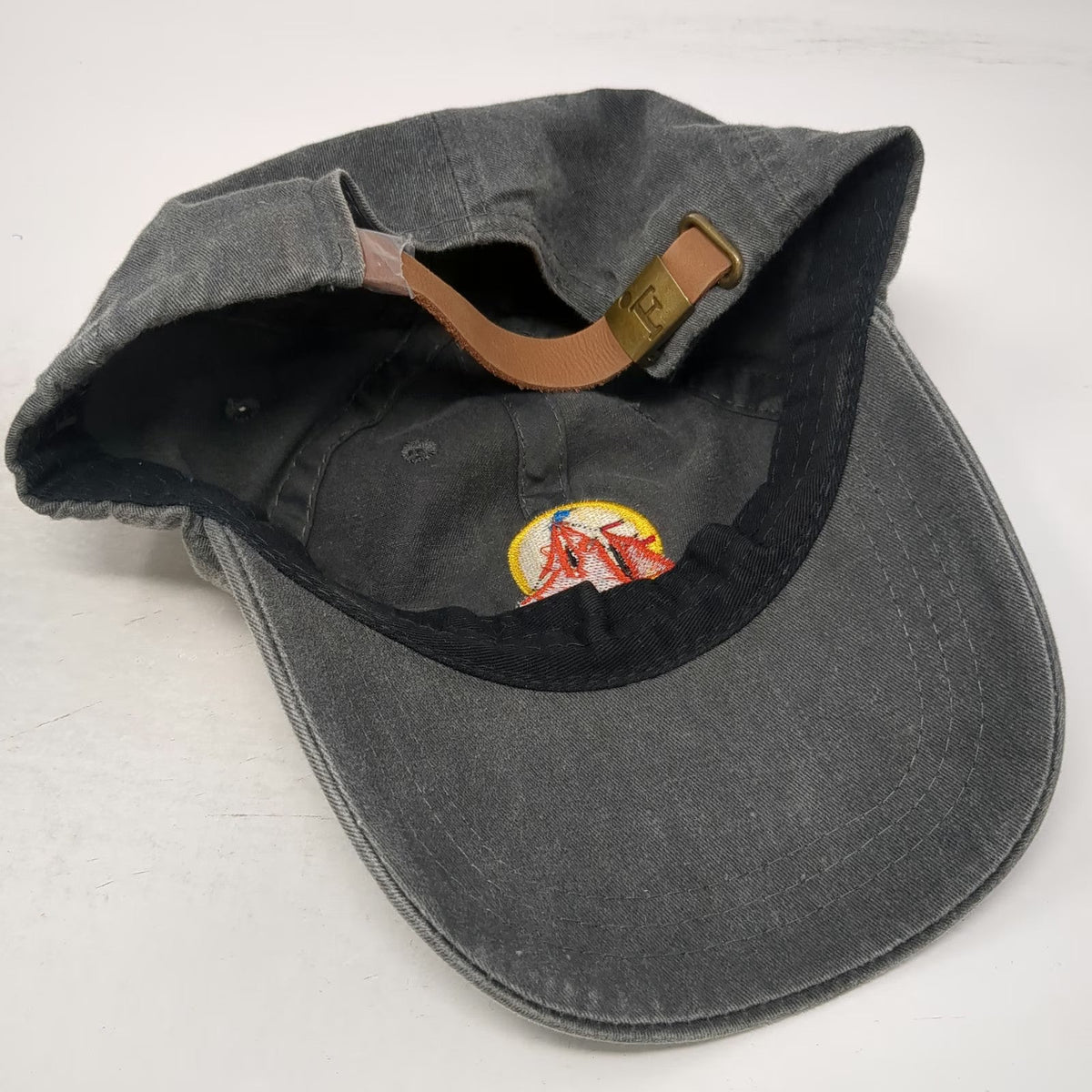 Fahrenheit Baseball Cap Gray One Size Angelique Schooner Leather Slideback Hat