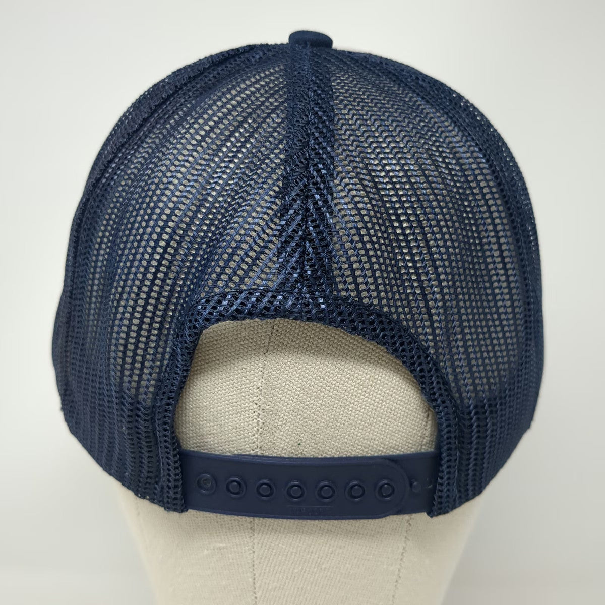Yupoong Blue White Trucker Hat One Size Grand Forks Regional Airport Plane Mesh