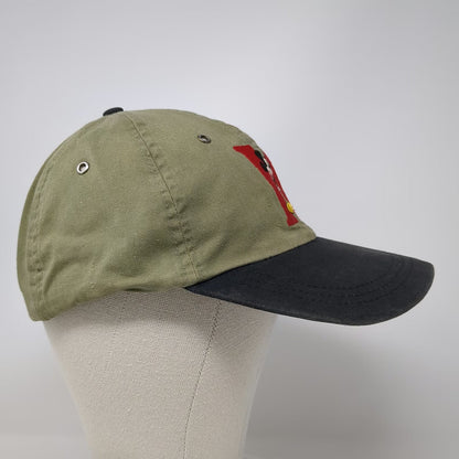 Baseball Cap Green Black Red One Size Mickey Mouse Embroidered Metal Eyelets Hat
