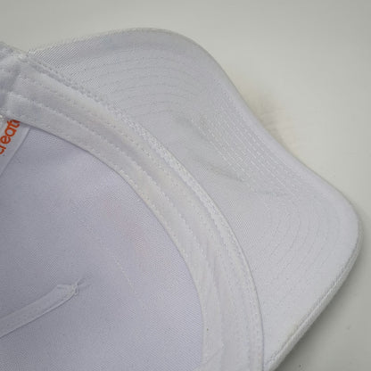 Create Trucker Hat White One Size Orange Embroidered Patch Mesh Back Snapback