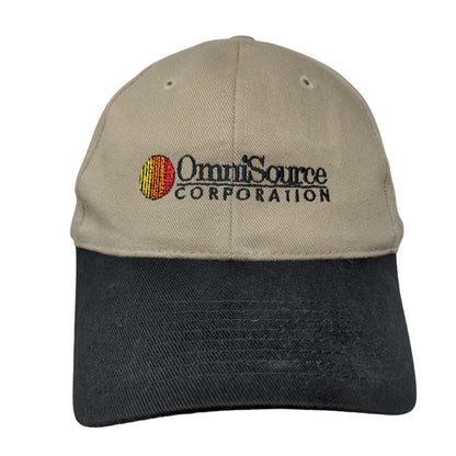 Omni-Source Corporation Men's Strapback Hat Tan Embroidered Logo Cotton