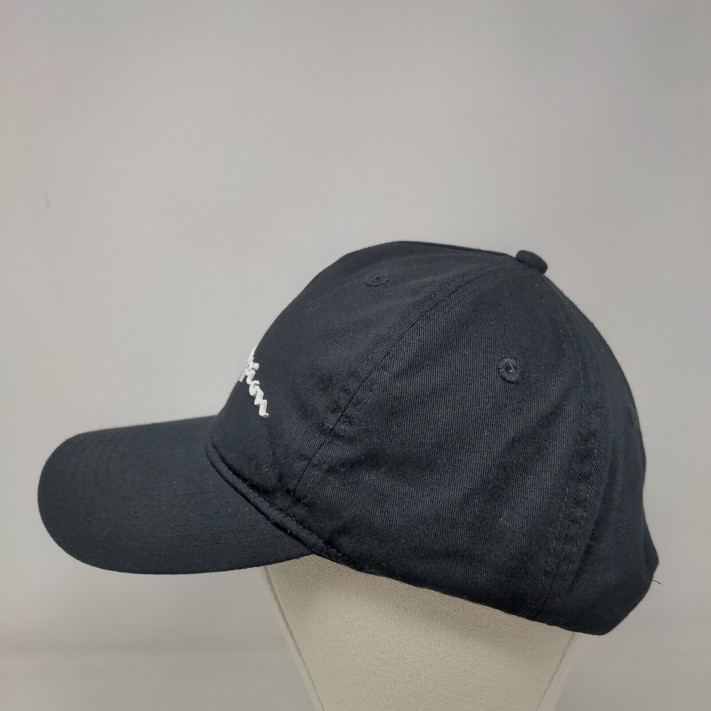Champion Slideback Hat Black OSFA Adjustable C Logo Solid Vent Holes