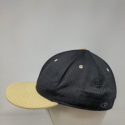 Richardson Fitted Hat Black Size 7 3/8 Breathable Vented Holes 6 Panel Blank