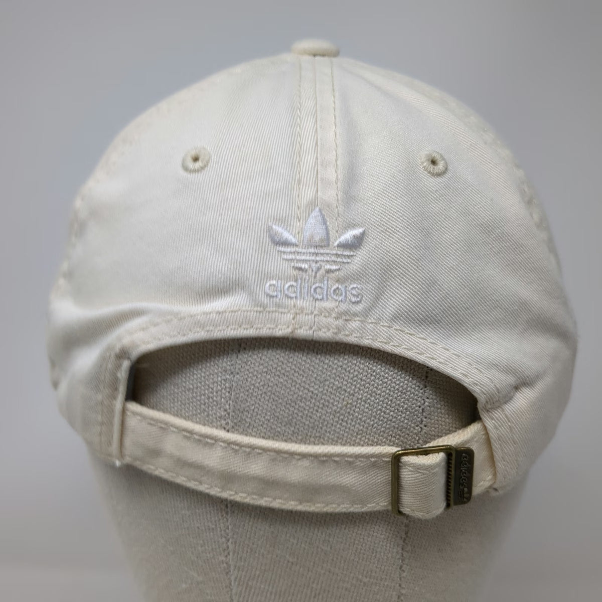 Adidas Baseball Cap Beige One Size Trefoil Logo Slideback Gray Undervisor Hat