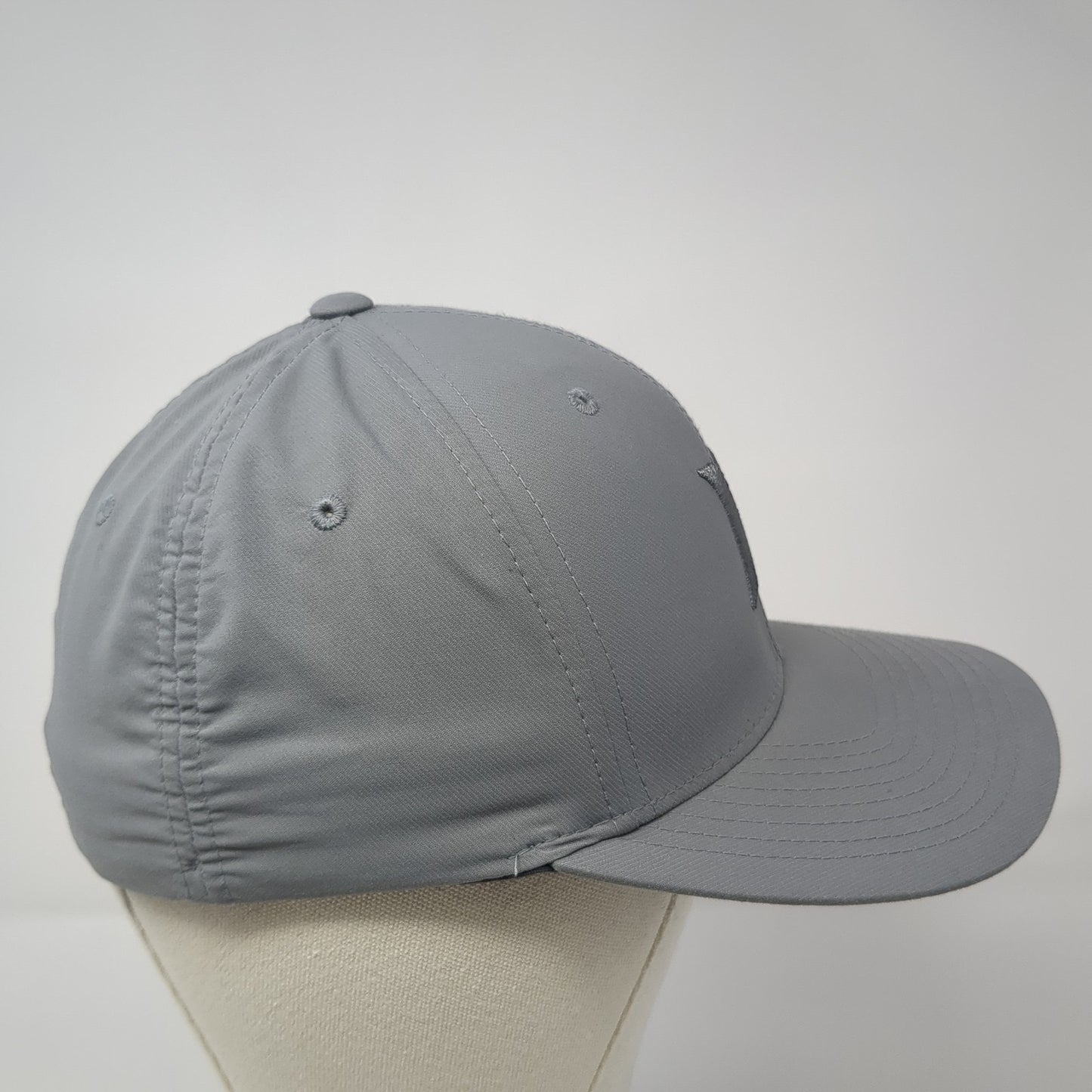 Hurley Logo Fitted Hat Gray Medium Solid Flexfit Embroidered Yupoong