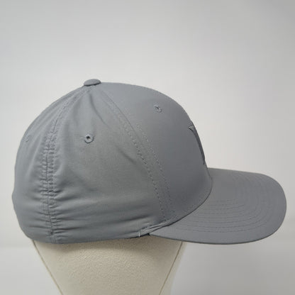 Hurley Logo Fitted Hat Gray Medium Solid Flexfit Embroidered Yupoong