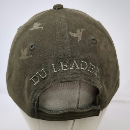 Ducks Unlimited Baseball Cap Brown One Size DU Leader Allover Print Logo Hat