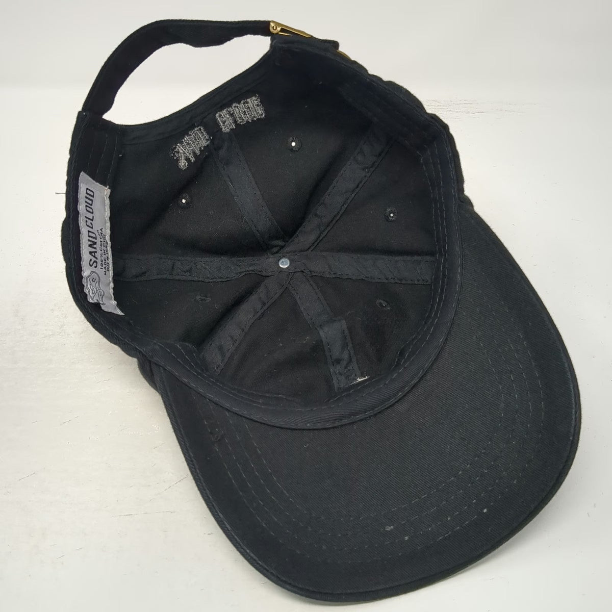 Sand Cloud Baseball Cap Black One Size Shark Fin Adjustable Slideback Hat