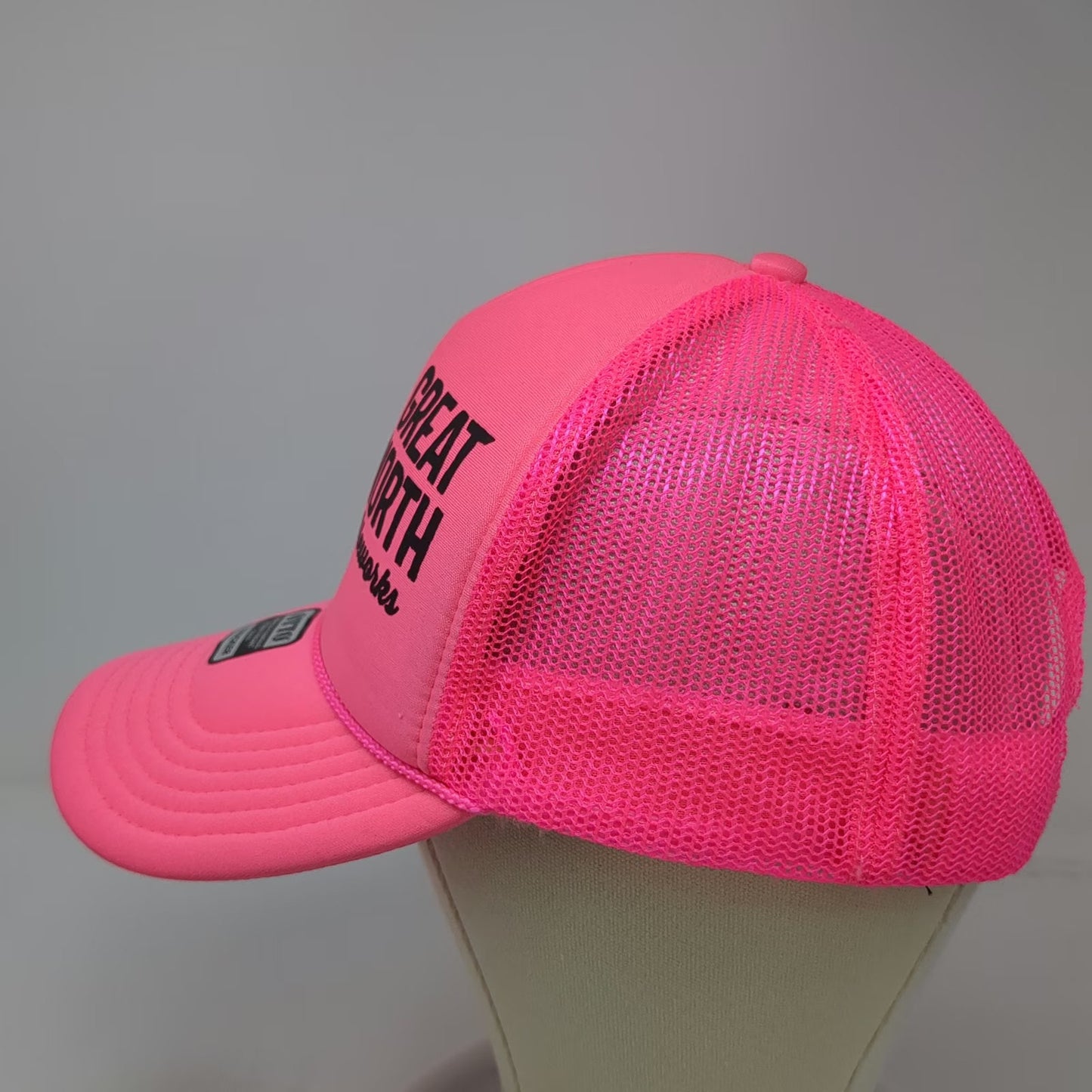 OTTO Trucker Hat Pink One Size Great North Aleworks Brewery Manchester NH Mesh