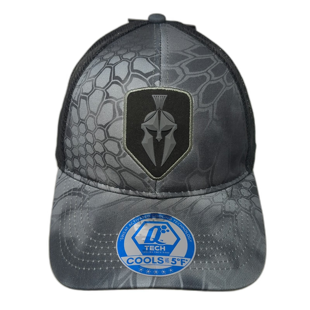 Kryptek Trucker Hat Gray OSFM Spartan Shield Typhon Camo Cooling Mesh Snapback