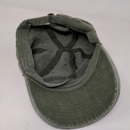 Unbranded Slideback Hat Green One Size Adjustable Vented Holes Blank Cotton