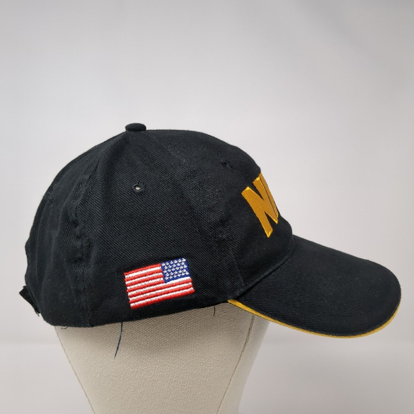 NRA USA Flag Strapback Hat Black One Size Adjustable Embroidered 6 Panel