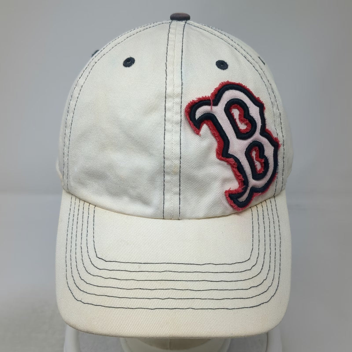 Boston Red Sox MLB '47 Twins Baseball Cap Beige XL Contrast Stitching Fitted Hat