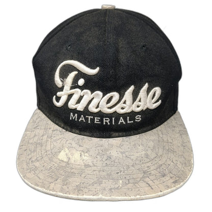 Crown Snapback Hat Black One Size Finesse Materials Green Under Brim Textured