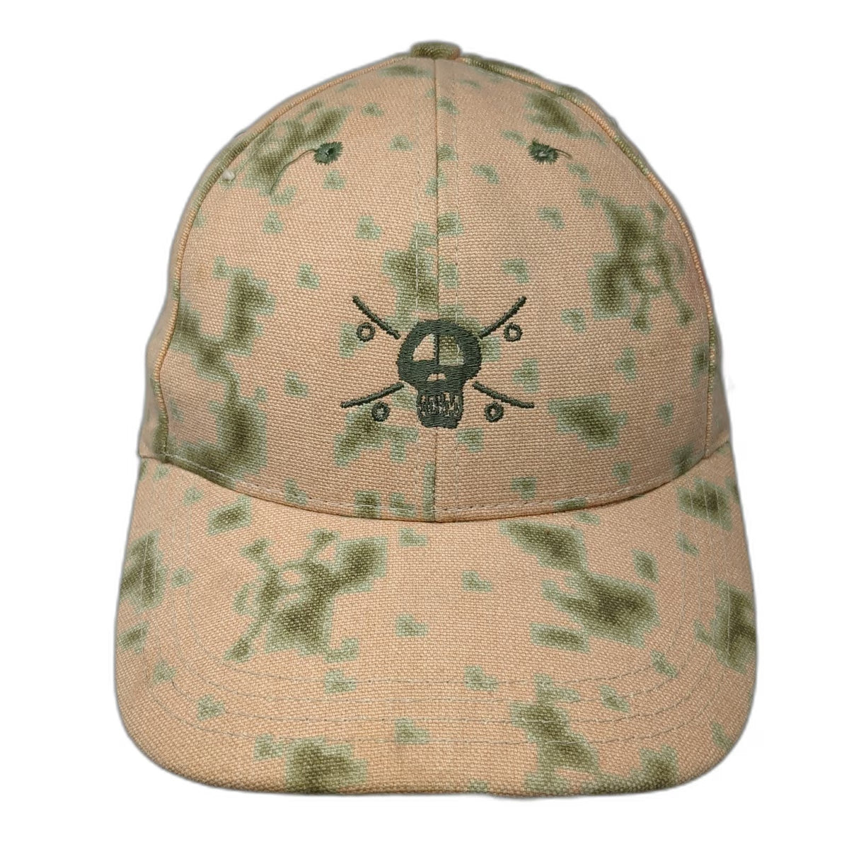 Stussy Snapback Orange One Size Digital Camo Skull Logo Canvas Hat 6 Panel
