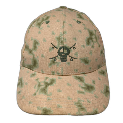 Stussy Snapback Orange One Size Digital Camo Skull Logo Canvas Hat 6 Panel