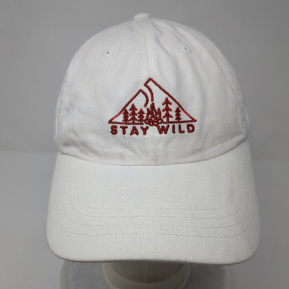 Stay Wild Slideback Hat White OSFA Embroidered The Classics Yupoong