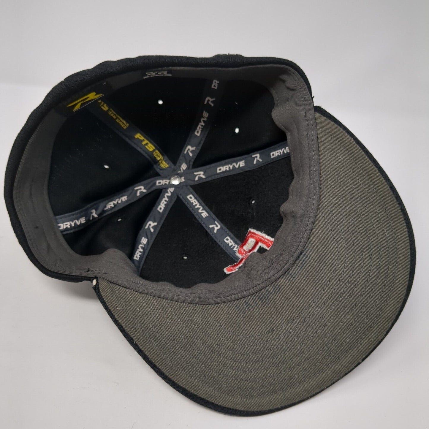 PC Fitted Hat Black S/M Embroidered Vented Holes 6 Panel PTS40 Dryve Richardson