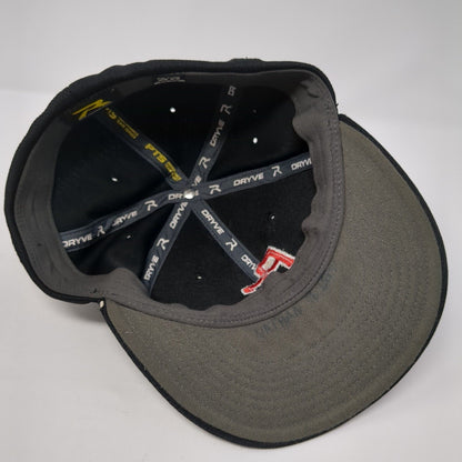 PC Fitted Hat Black S/M Embroidered Vented Holes 6 Panel PTS40 Dryve Richardson