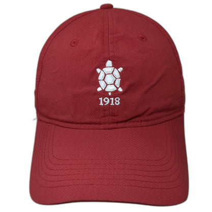 Ahead Baseball Cap Red One Size Turtle 1918 Athletic Embroidered Strapback Hat
