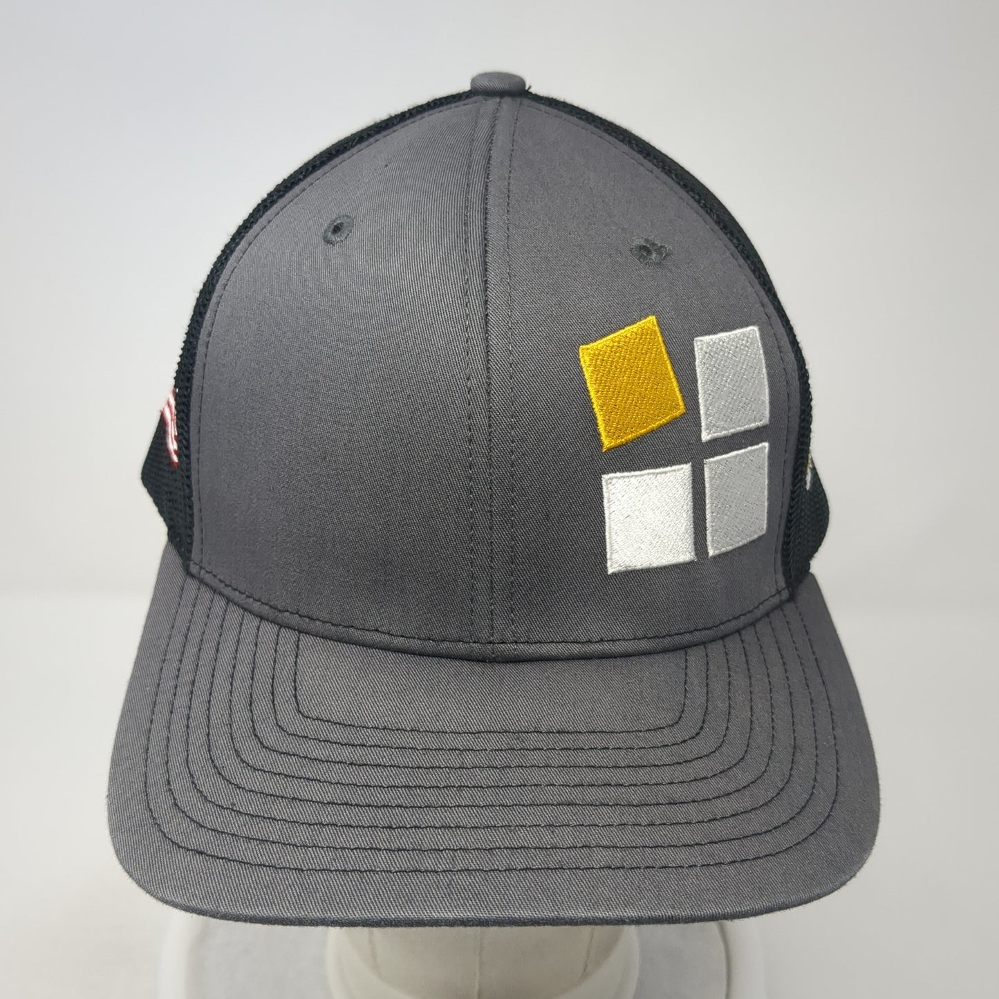 Prefab Logic Snapback Trucker Hat Gray One Size Adjustable Mesh Back Richardson