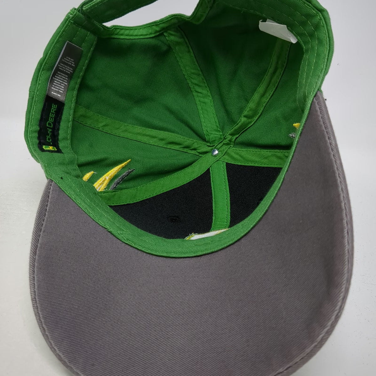 John Deere Baseball Cap Green Black Gray One Size Embroidered Graphic Logo Hat