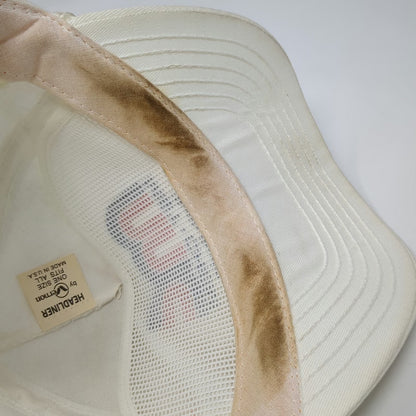 Headliner 5 Panel Hat White OSFM Met-Chem Graphic Rope Brim Slideback Made USA